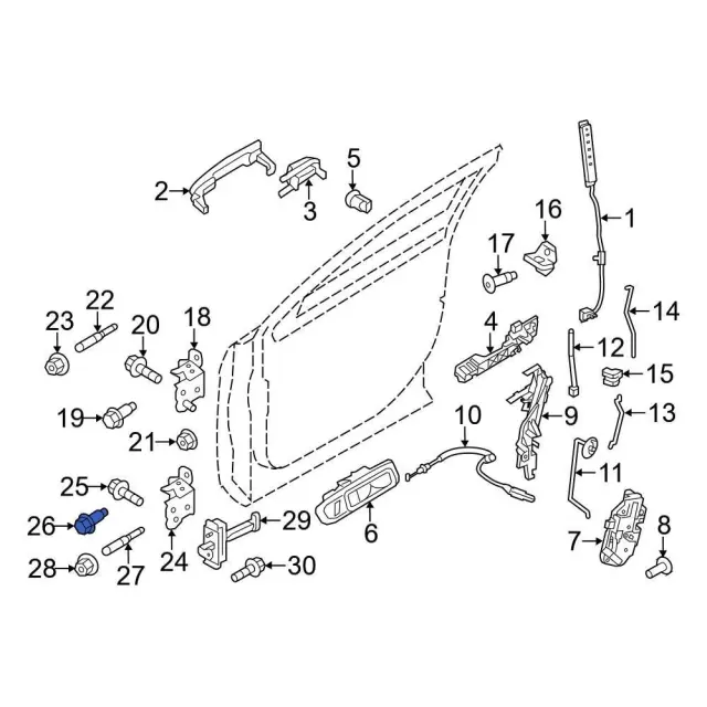 Upper Hinge Lower Bolt - Ford (-N811479-S424) - view 14