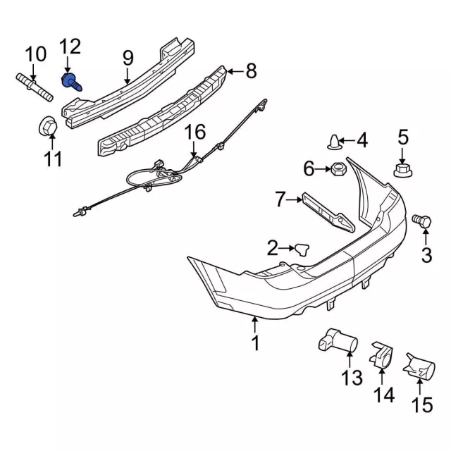 Upper Hinge Lower Bolt - Ford (-N811479-S424) - view 16