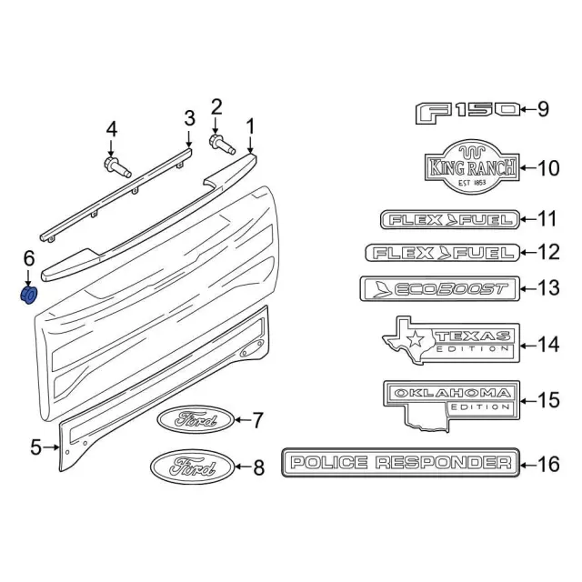 Window Regulator Nut - Ford (-W701014-S442) - view 14