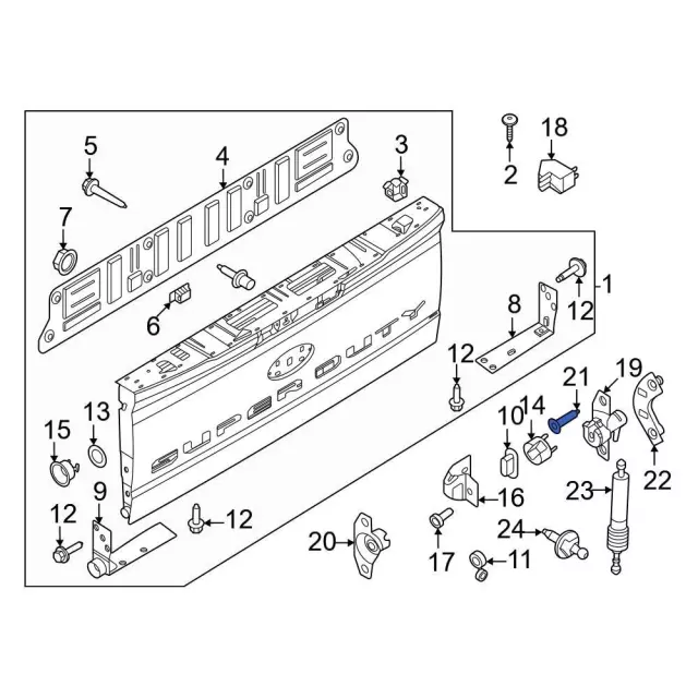 Tailgate Hinge Bolt - Ford (-W710261-S437) - view 15