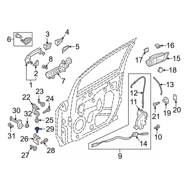 Upper Hinge Mount Bolt - Ford (-W715134-S439) - view 10