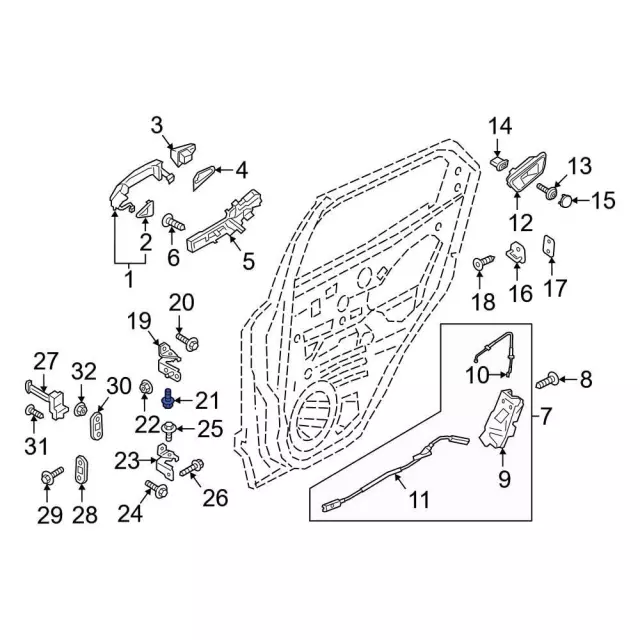 Upper Hinge Mount Bolt - Ford (-W715134-S439) - view 11