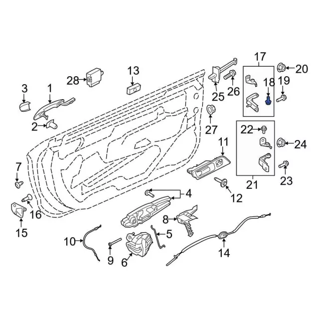 Upper Hinge Mount Bolt - Ford (-W715134-S439) - view 22