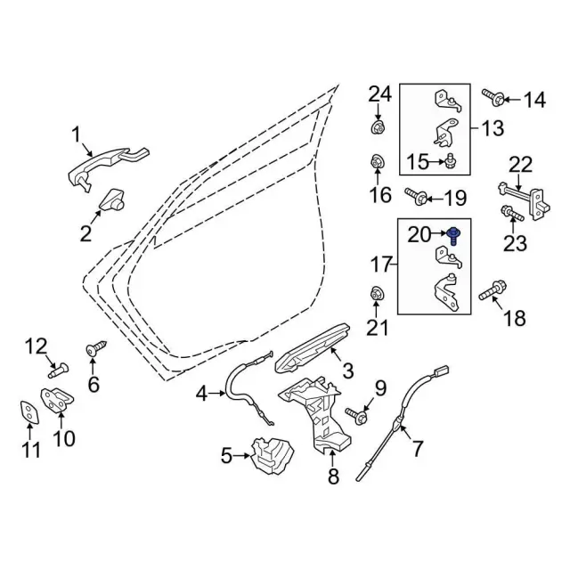 Upper Hinge Mount Bolt - Ford (-W715134-S439) - view 27