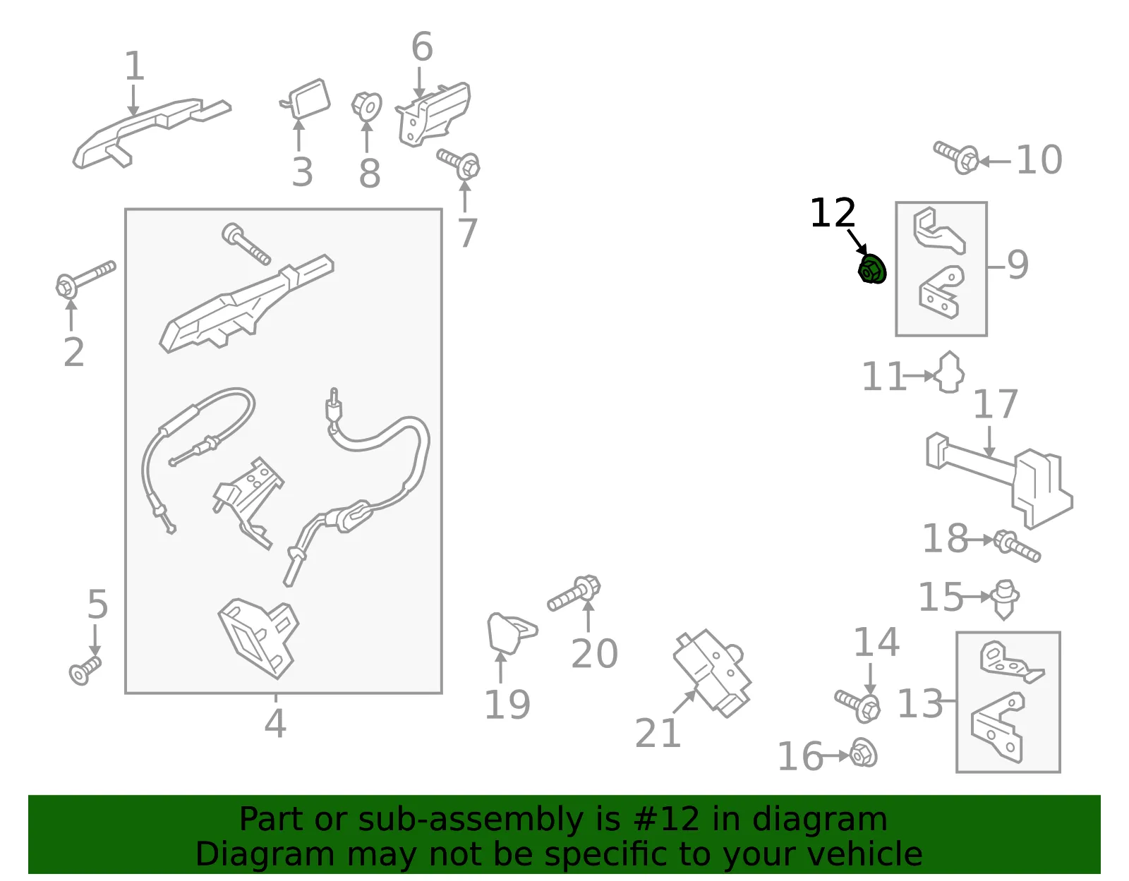 Upper Hinge Retainer Nut - Ford (-W716755-S442) - view 10