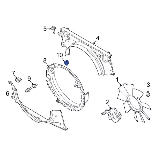 Upper Hinge Retainer Nut - Ford (-W716755-S442) - view 3