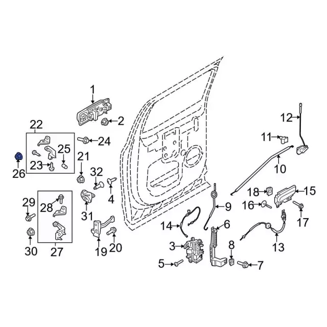 Upper Hinge Retainer Nut - Ford (-W716755-S442) - view 5