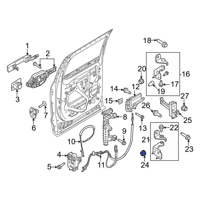 Upper Hinge Retainer Nut - Ford (-W716755-S442) - view 7