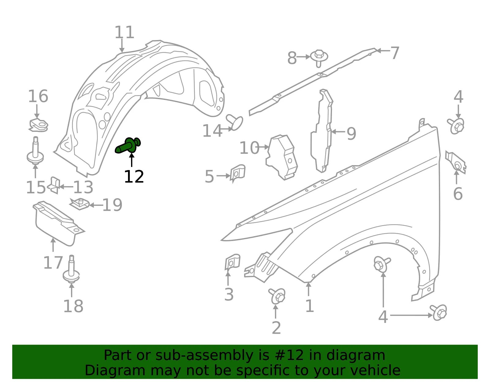 Rocker Panel Molding Rivet - Ford (-W718365-S300) - view 6