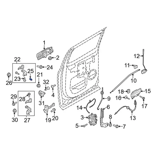 Upper Hinge Nut - Ford (-W719803-S450B) - view 18