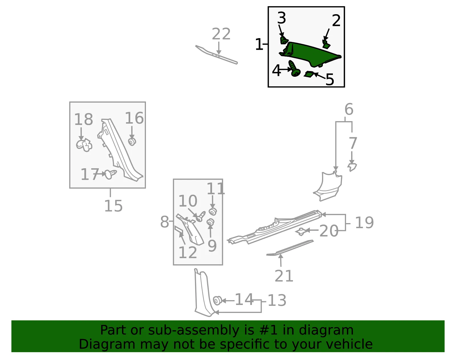 Molding Assembly Windshield Side Upper Gar - GM (10394813) - view 2