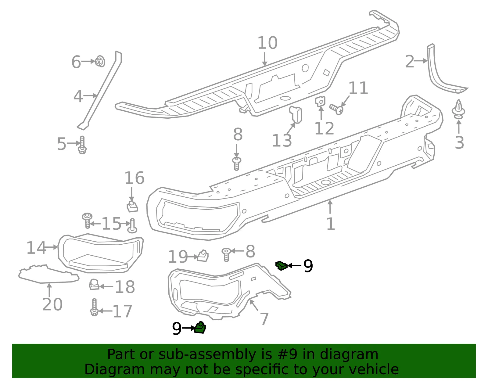 Bumper Bracket U-Nut - GM (11548586) - view 3