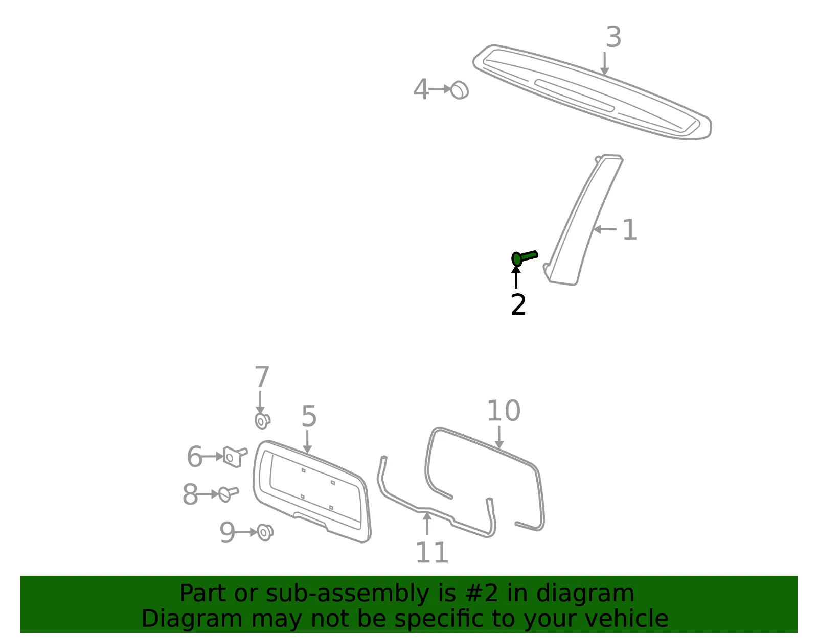Liftgate Glass Bump Stop - GM (11562552) - view 5