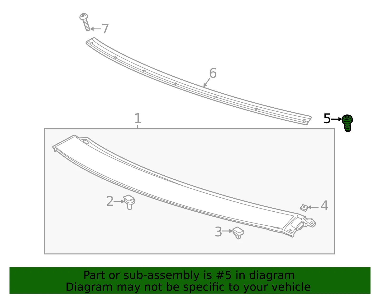 Windshield Upper Applique Bolt - GM (11601733) - view 3