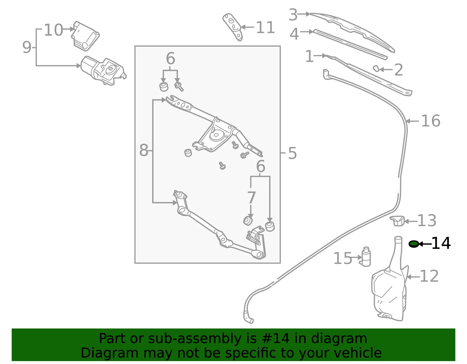 Windshield Washer Pump Grommet - GM (12367271) - view 3