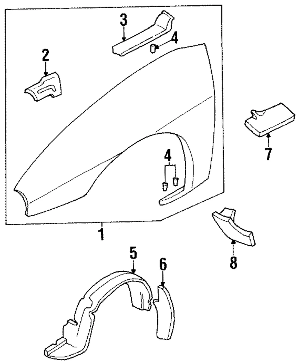 Molding F/Fender Upper Rh - GM (12491261)