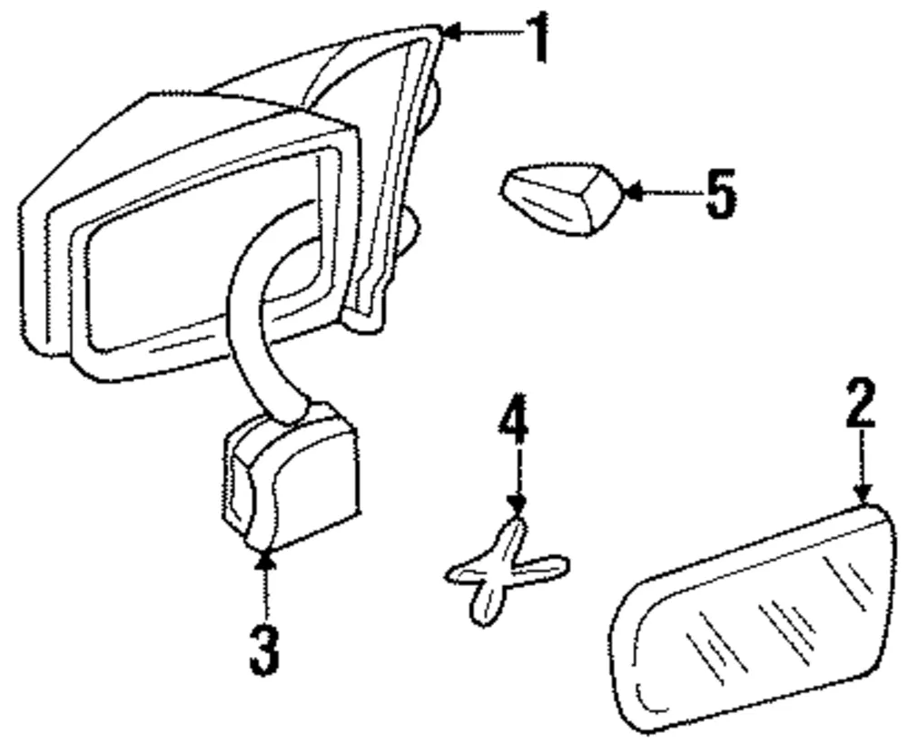 Mirror O S Rear View Refl Gl - GM (12522233)