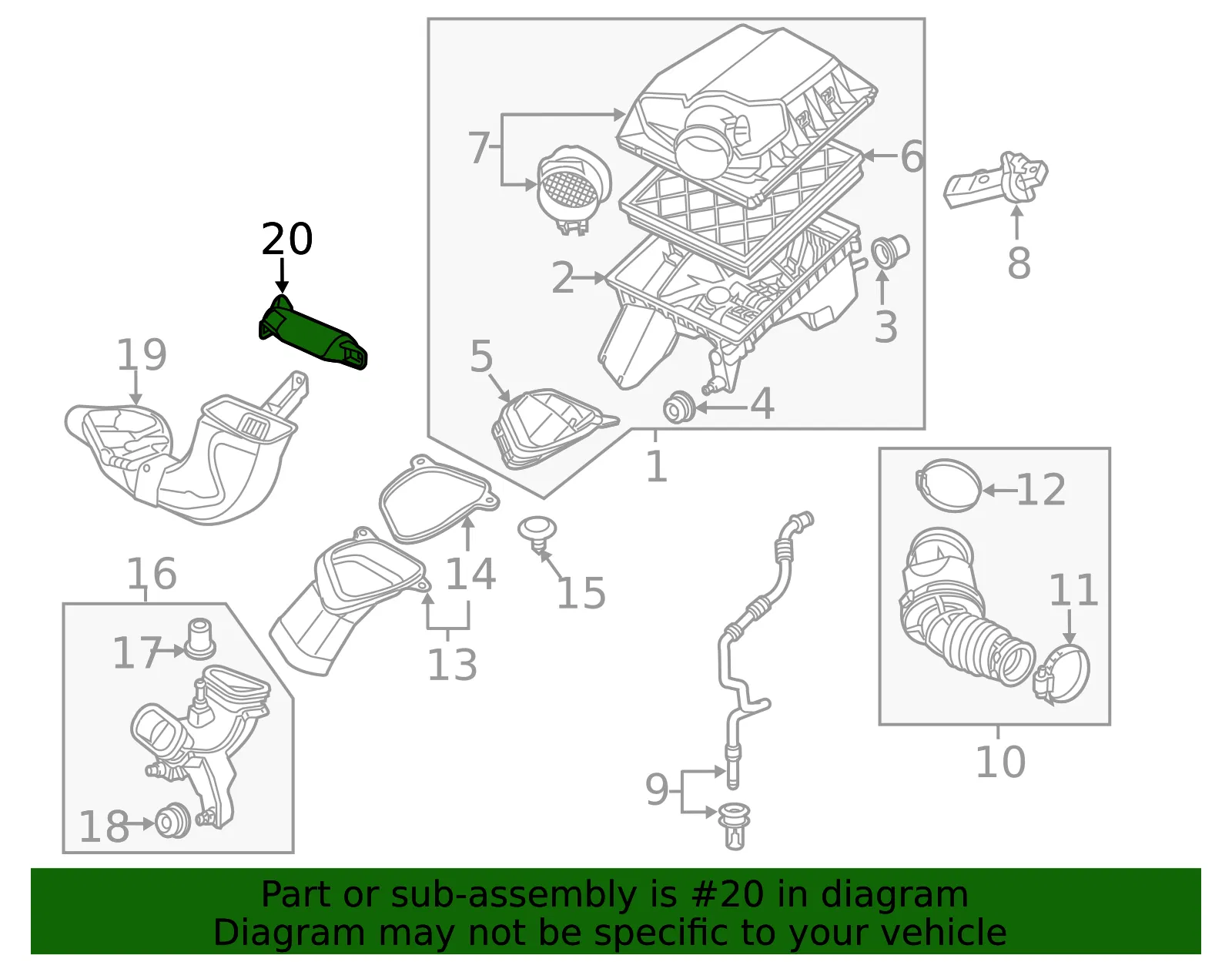 Front Intake Air Duct Deflector - GM (13254514) - view 3