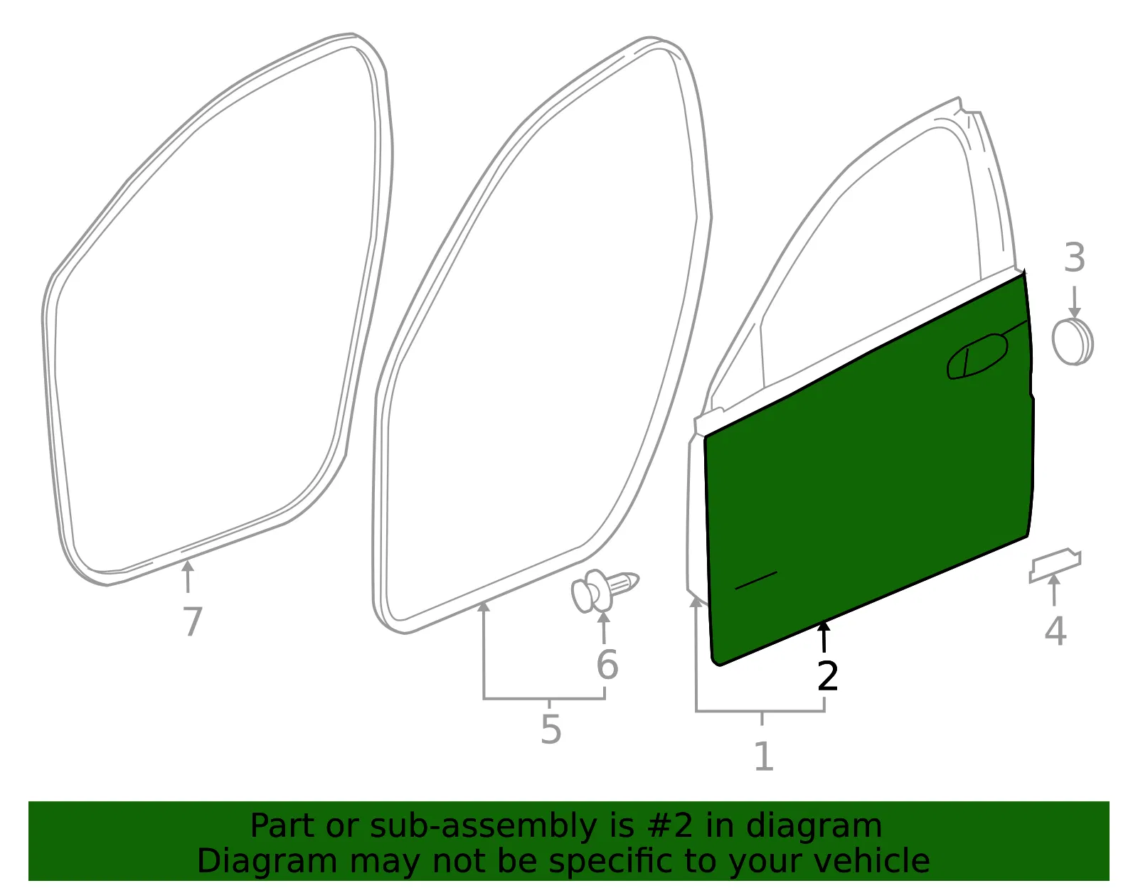 Driver Side Front Door Outer Panel - GM (13286647) - view 3