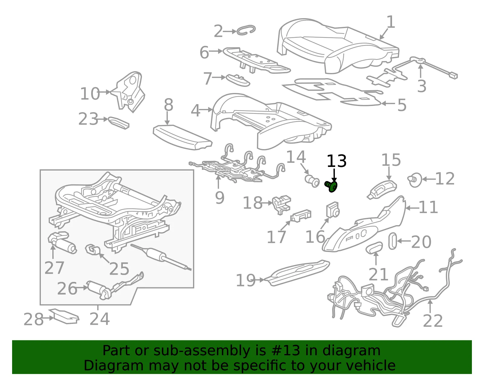 Front Seat Adjuster Handle Bolt - GM (13336059) - view 3