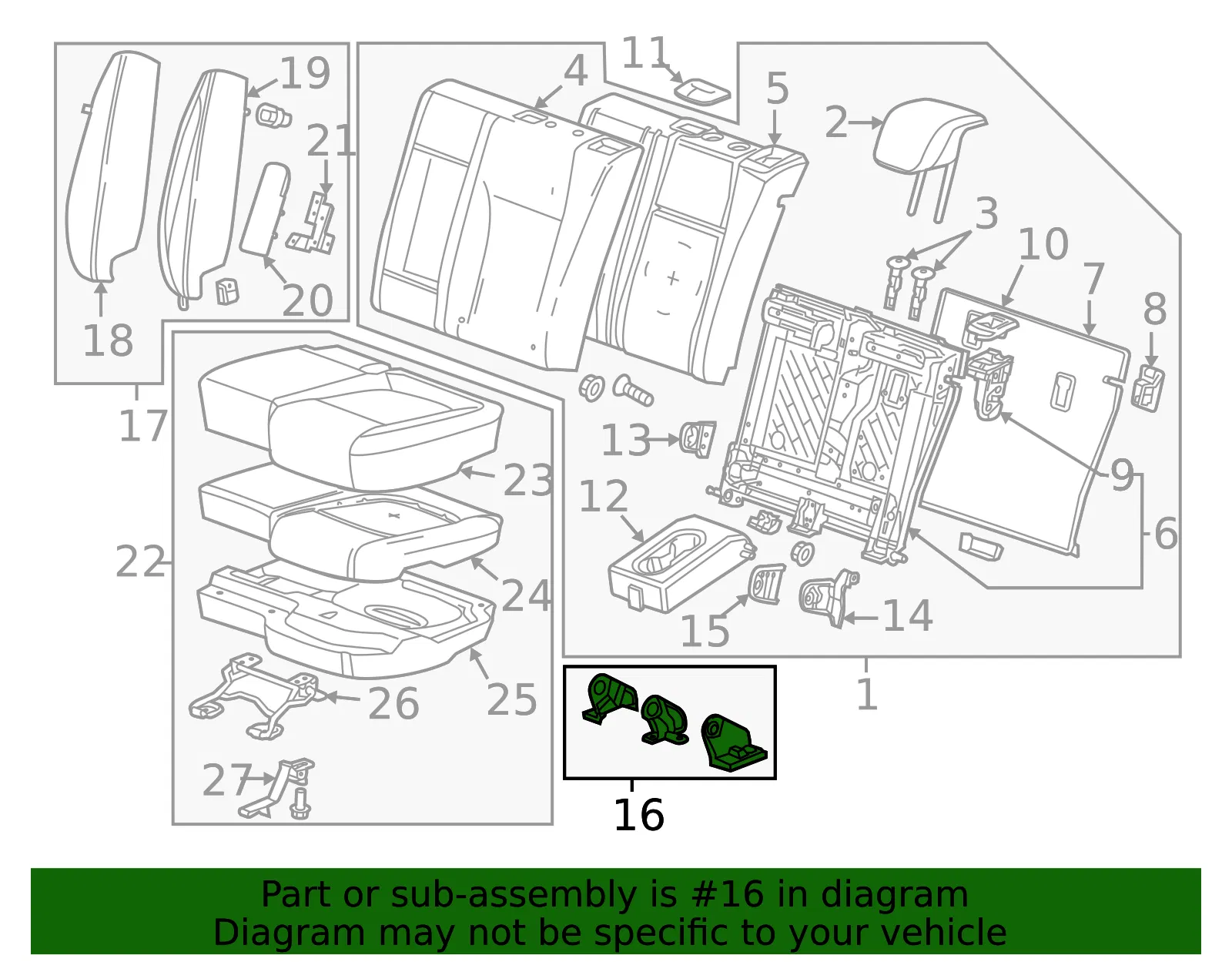 Seat Hinge - GM (13350171) - view 3