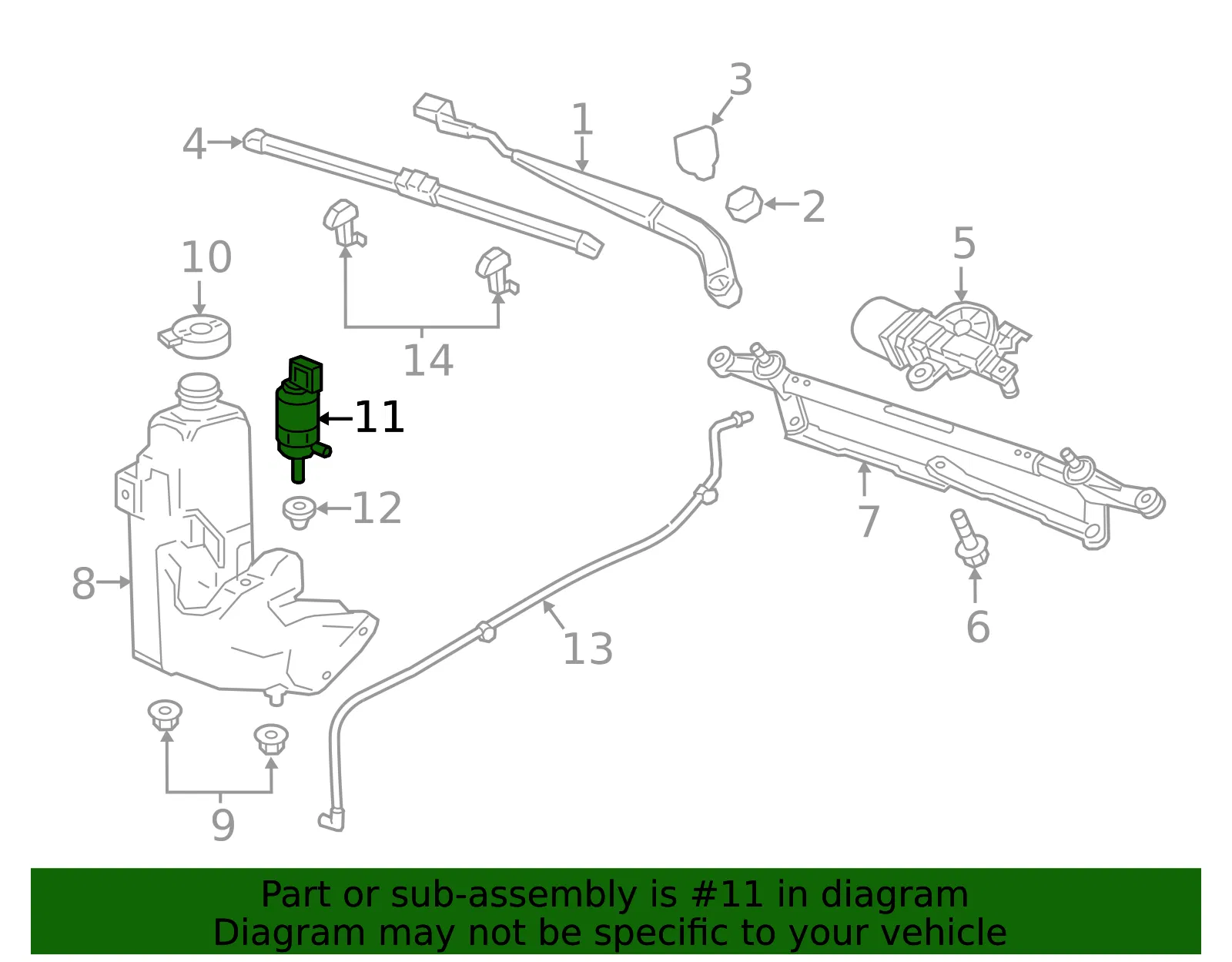 Windshield Washer Pump - GM (13508971) - view 10