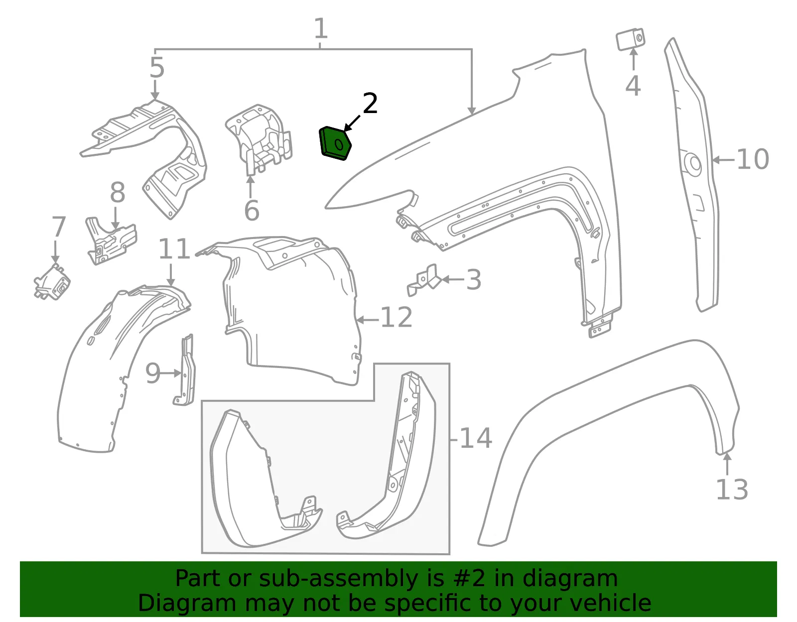 Fender Bracket - GM (13550209) - view 3