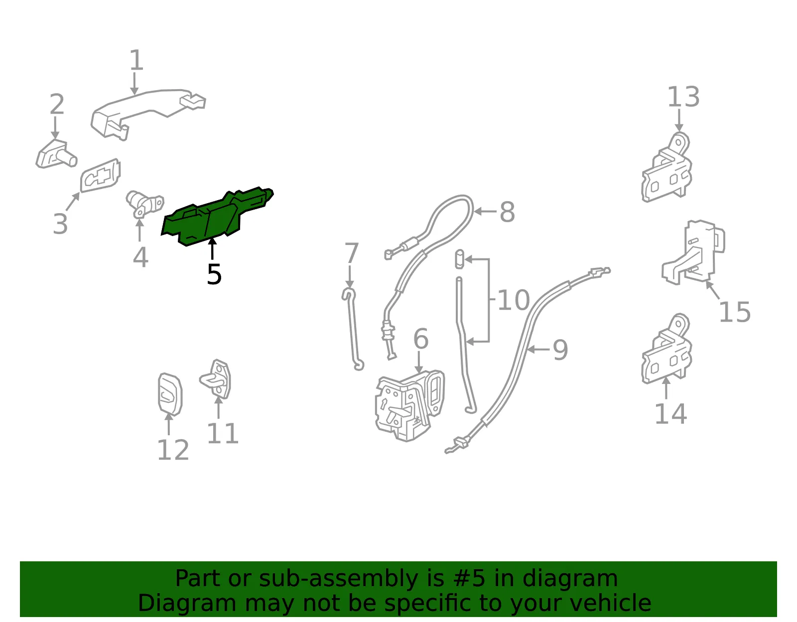 Driver Side Front Door Outside Handle Bracket - GM (13592467) - view 4
