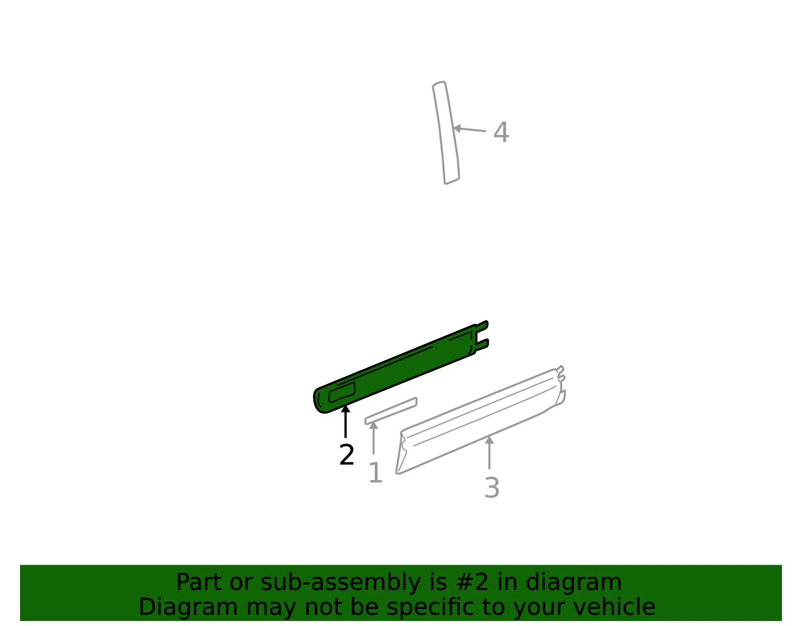 Molding Assembly-Front S/D Upper (E - GM (15020817) - view 3
