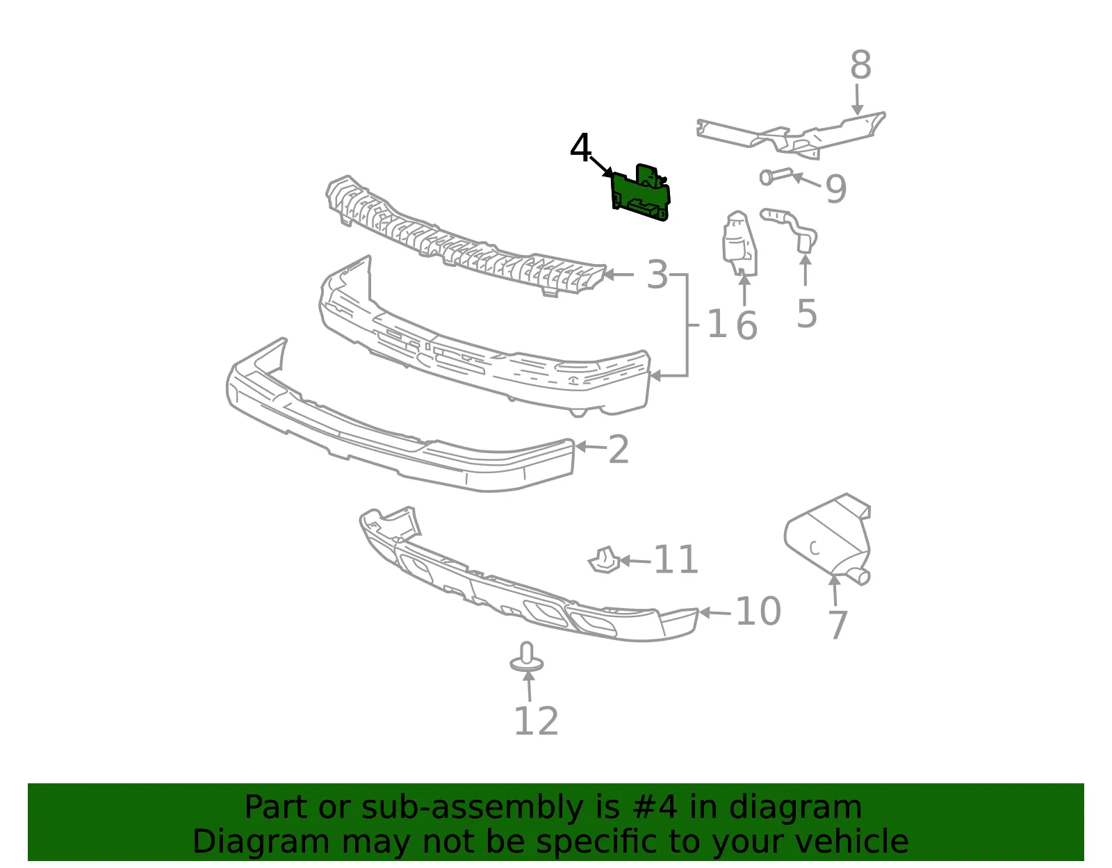 Bumper Support - GM (15059654) - view 5