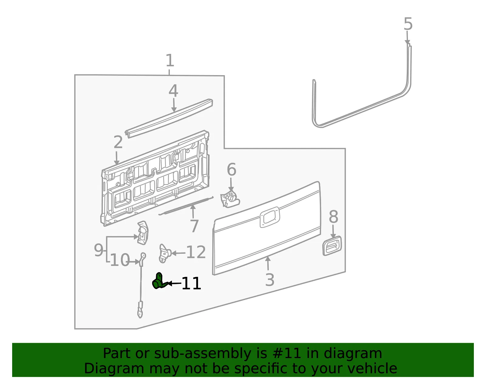 Tailgate Hinge - GM (15080226) - view 3