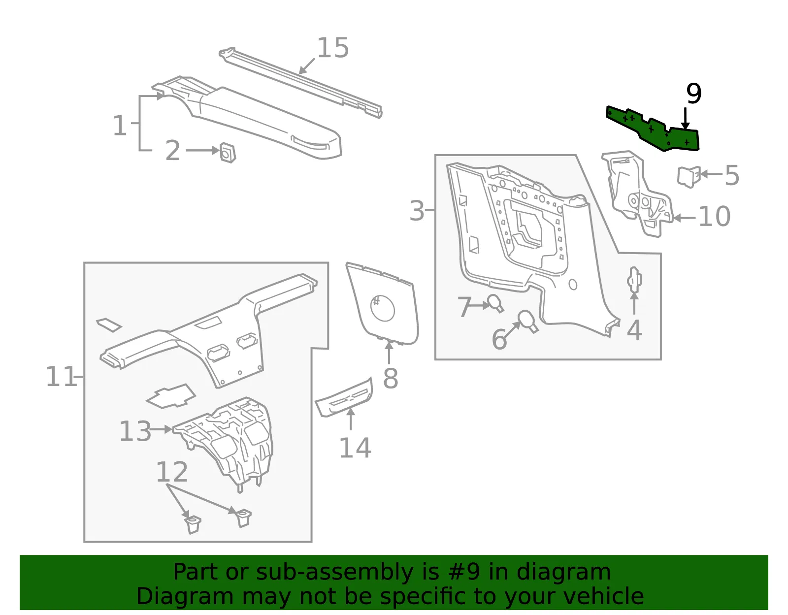 Deflector Body Rear Outer Panel - GM (15147819) - view 2