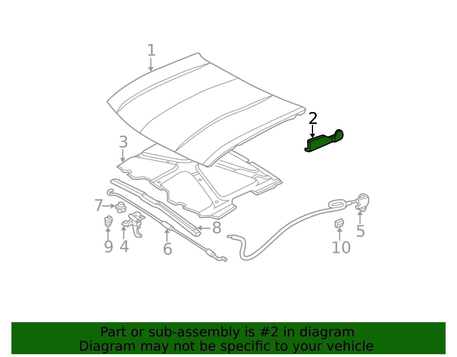 Driver Side Hood Hinge - GM (15160698) - view 3