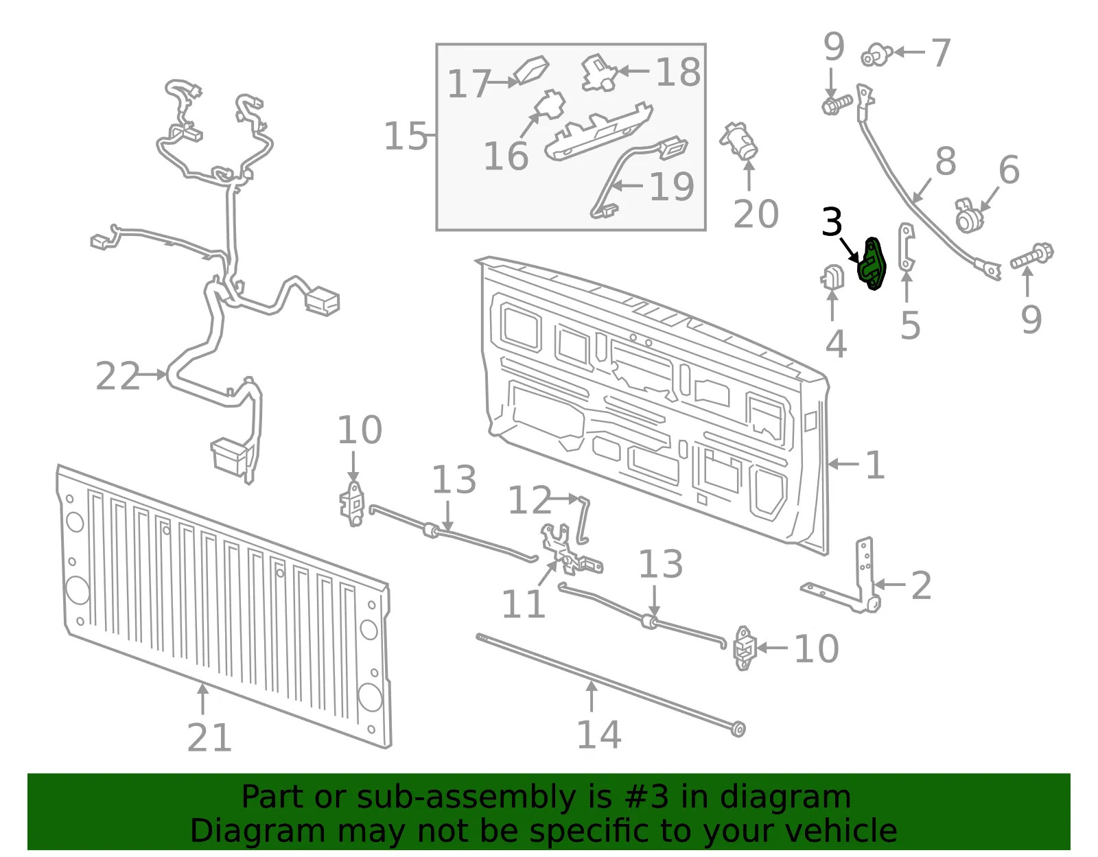 Tailgate Hinge - GM (15192282) - view 4