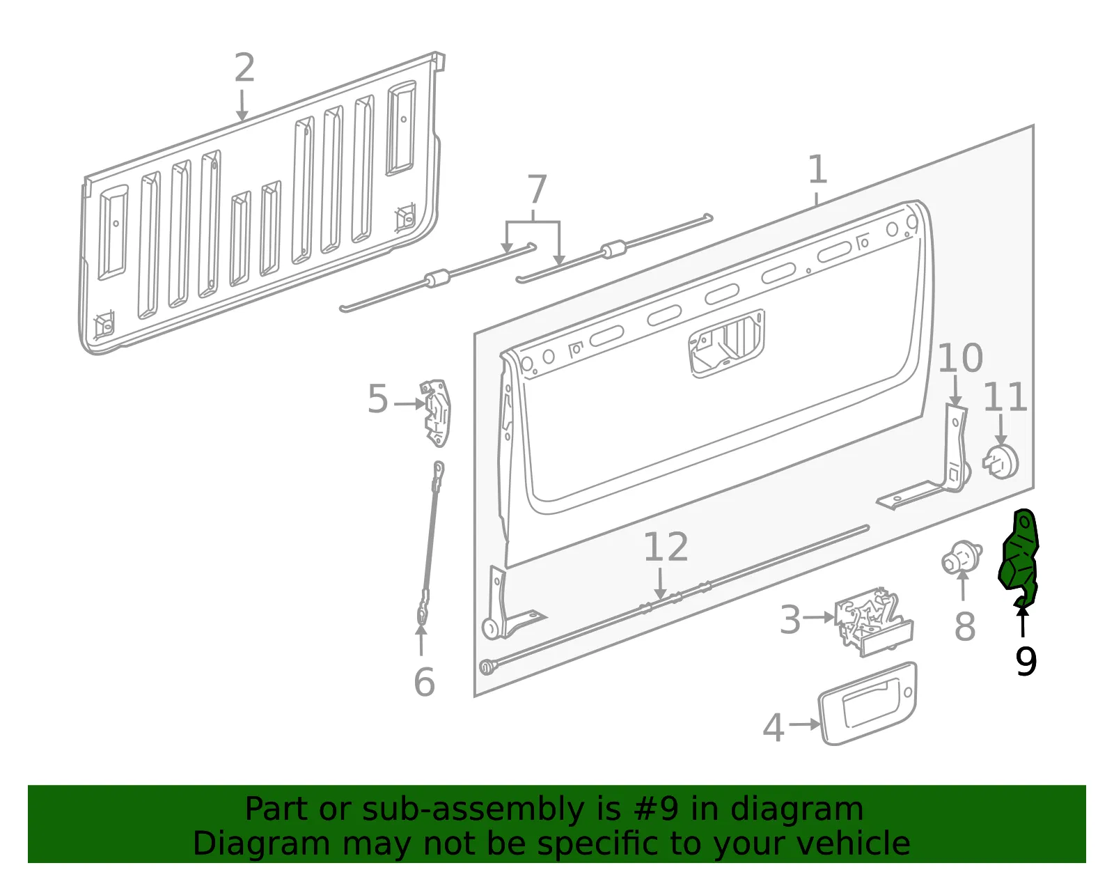 Tailgate Hinge - GM (15206082) - view 5
