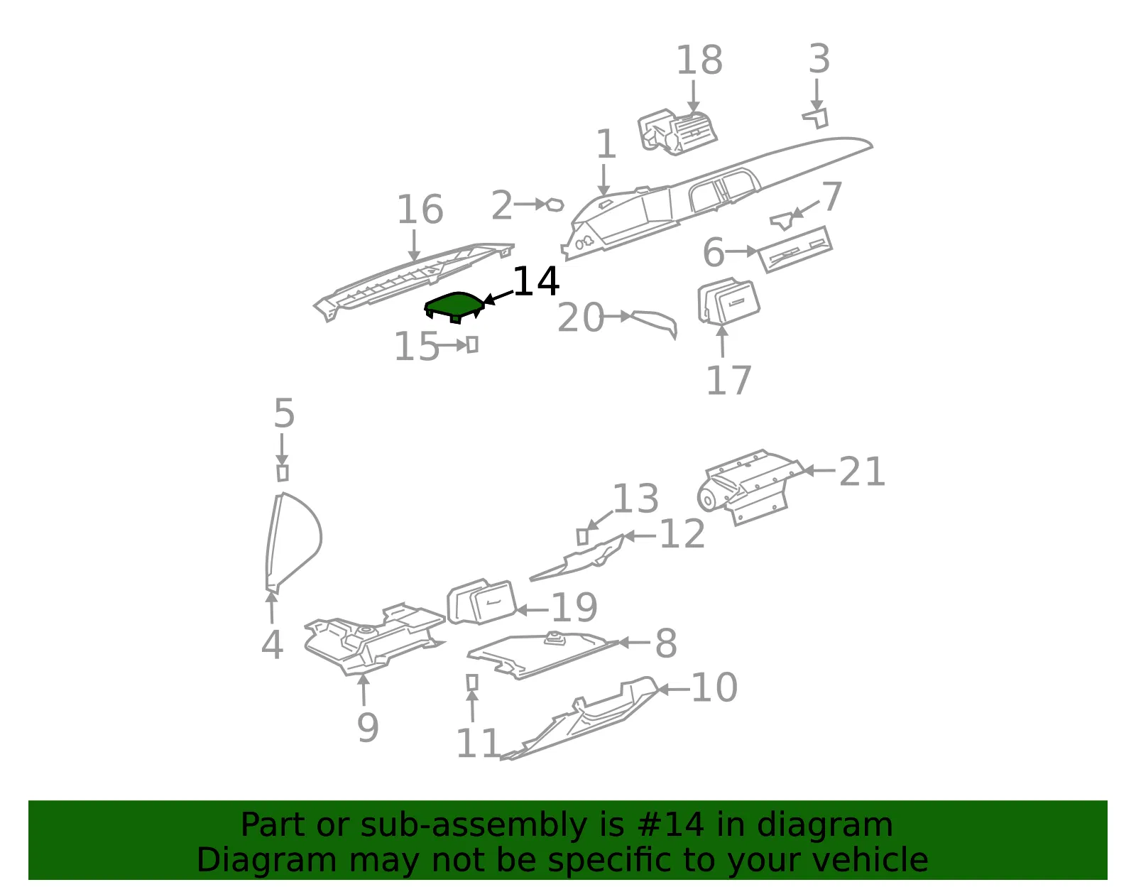 Grille Assembly Rdo Front Spkr Ne - GM (15209119) - view 2