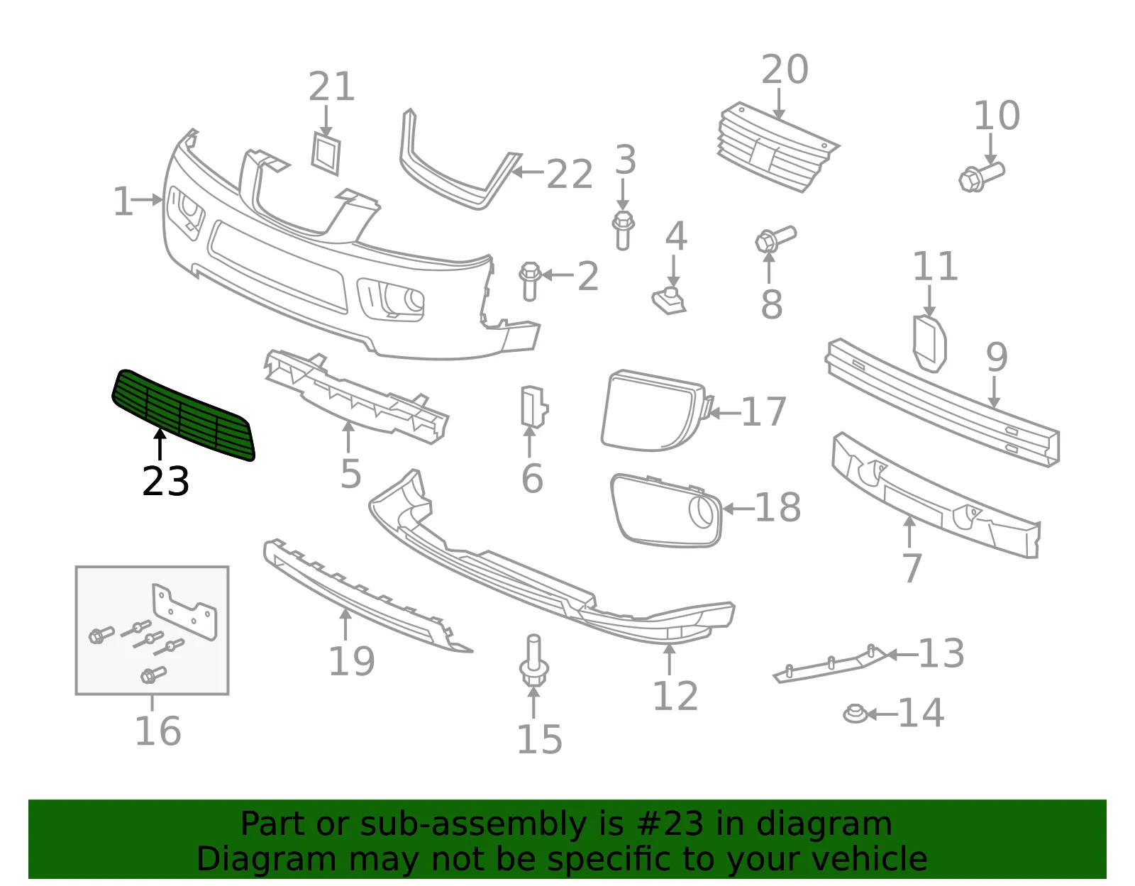 Lower Grille - GM (15247142) - view 3