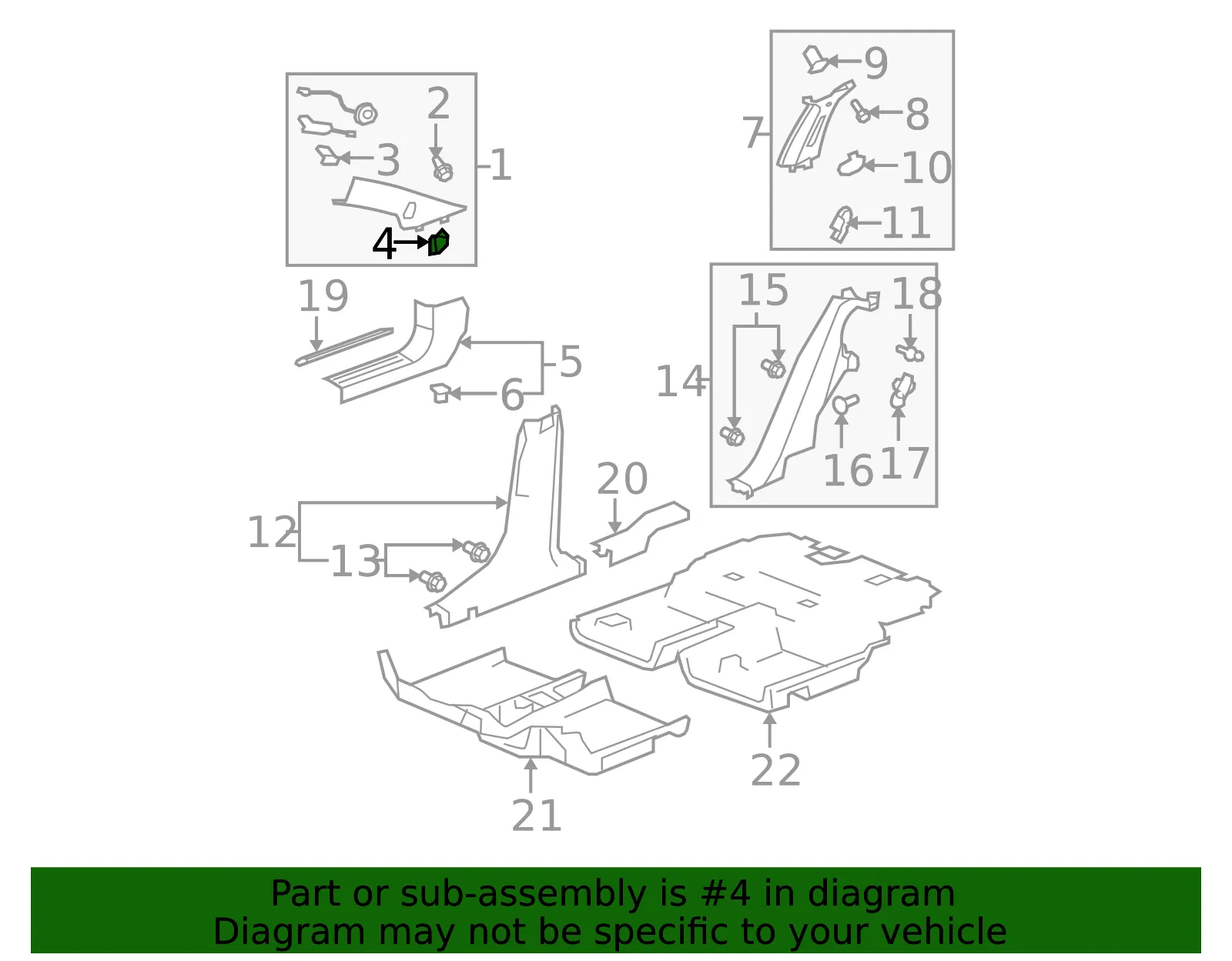 Grille Rdo Windshield Side G/Mldg S - GM (15266178) - view 2