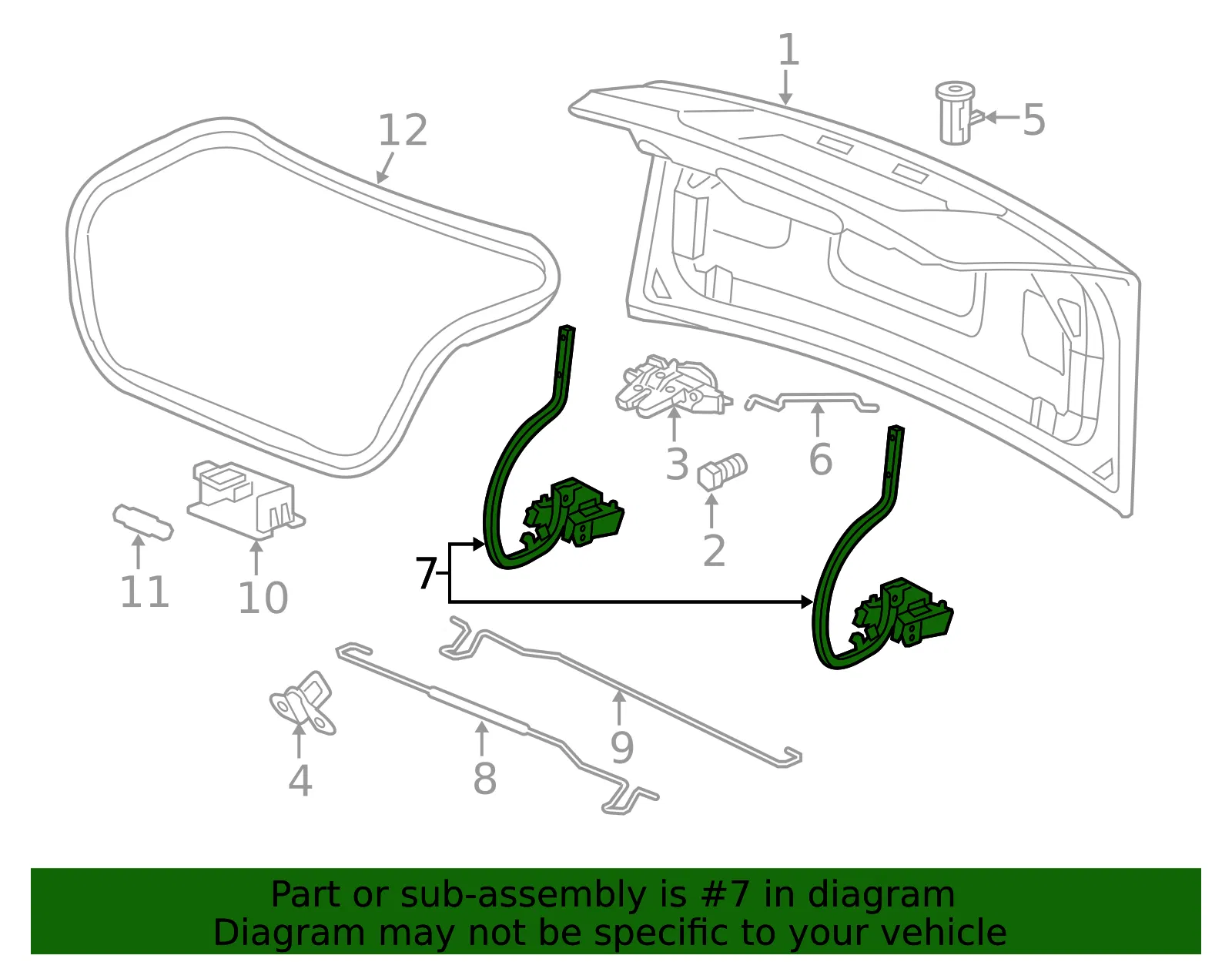 Deck Lid Hinge - GM (15267824) - view 2