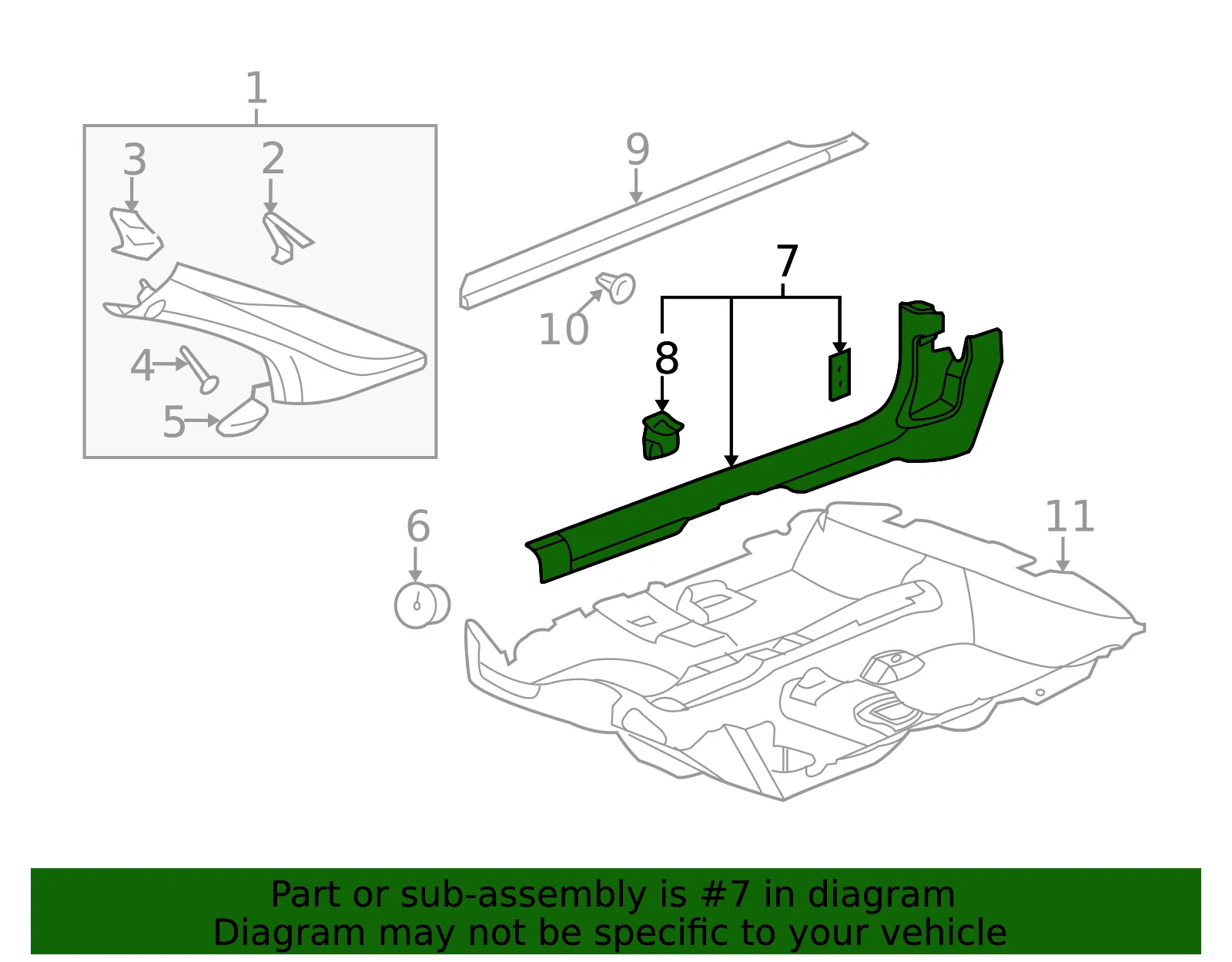 Molding Assembly Body H/Plr Gar - GM (15270651) - view 2