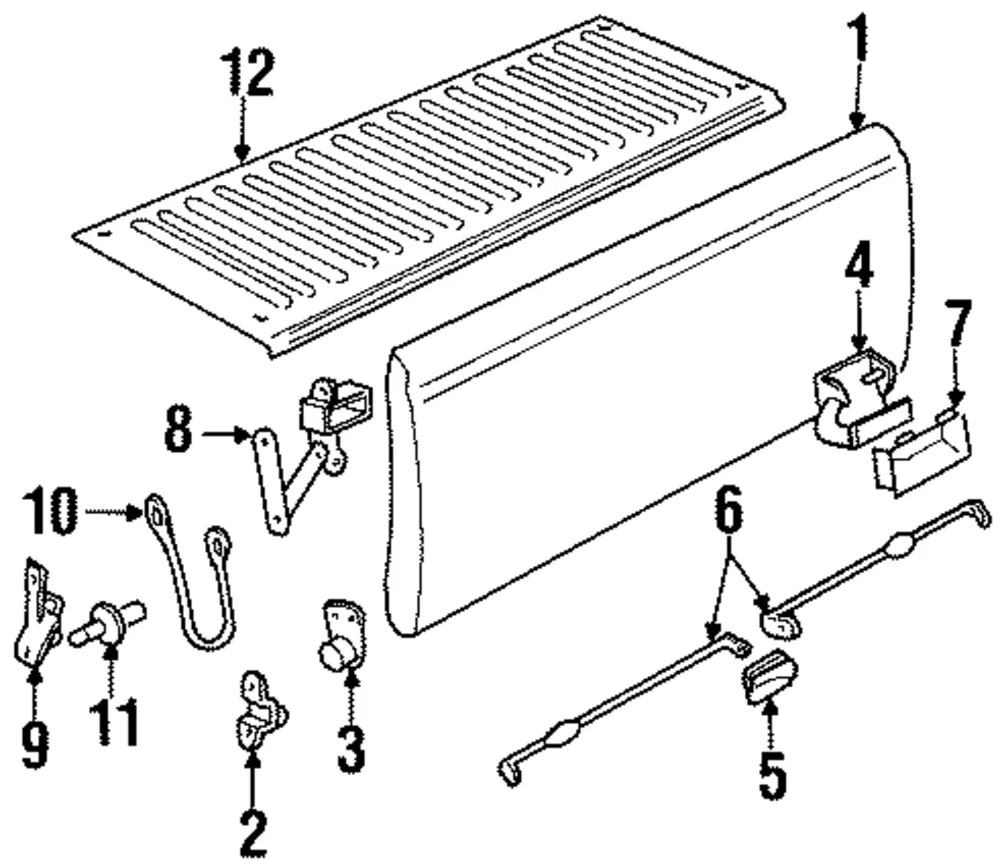 Hinge Assembly Pubx E Gate Inner - GM (15603560)