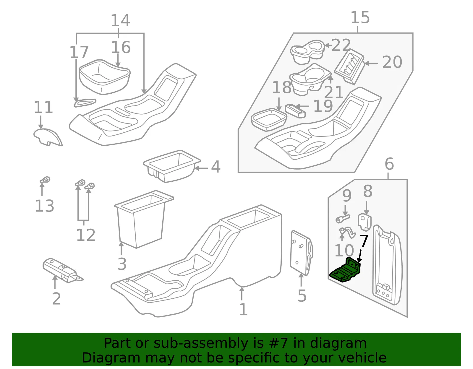 HINGE F FLR CNSL DR - GM (15683366) - view 2