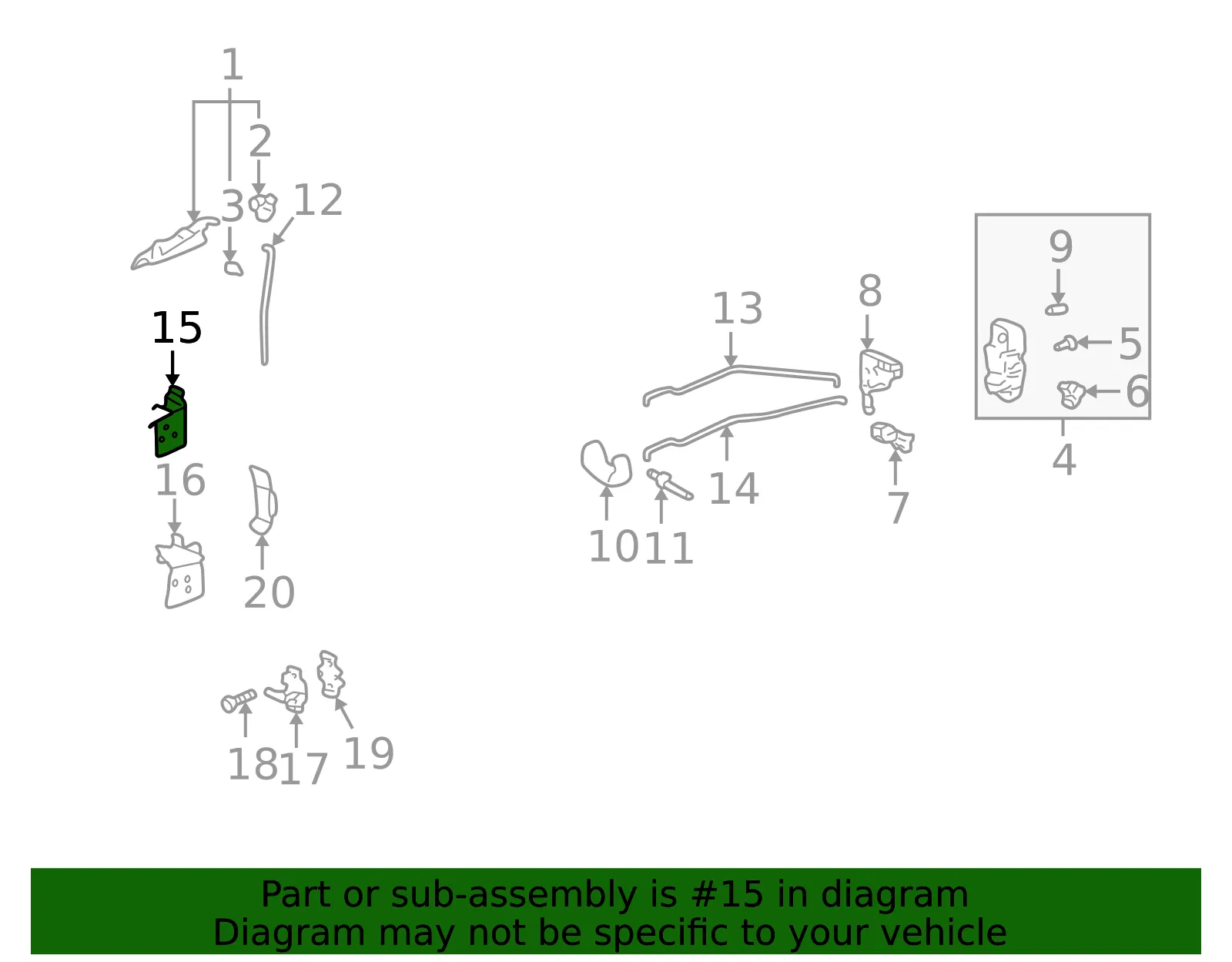 Hinge Assembly Rear S/D Upper - GM (15814264) - view 2