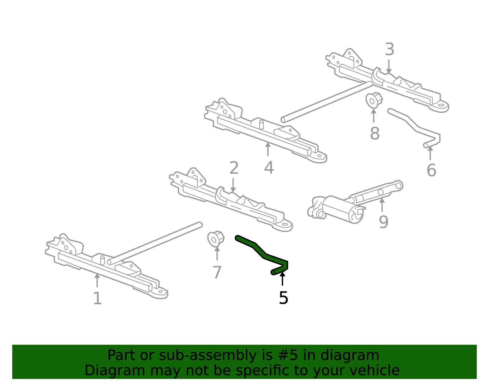 Handle Assembly P/Seat Adjr - GM (15815672) - view 2