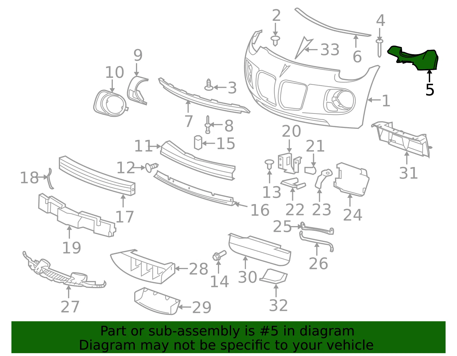 Bracket Front Bumper Fascia Sup - GM (15823958) - view 2
