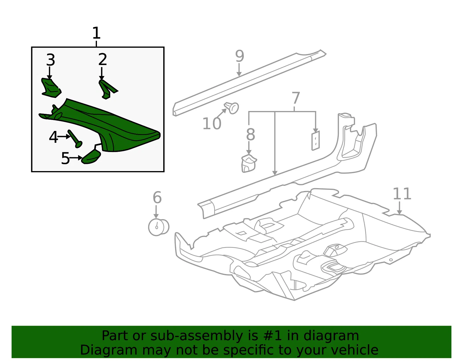 Molding Assembly Windshield Garn *Gray - GM (15827882) - view 2