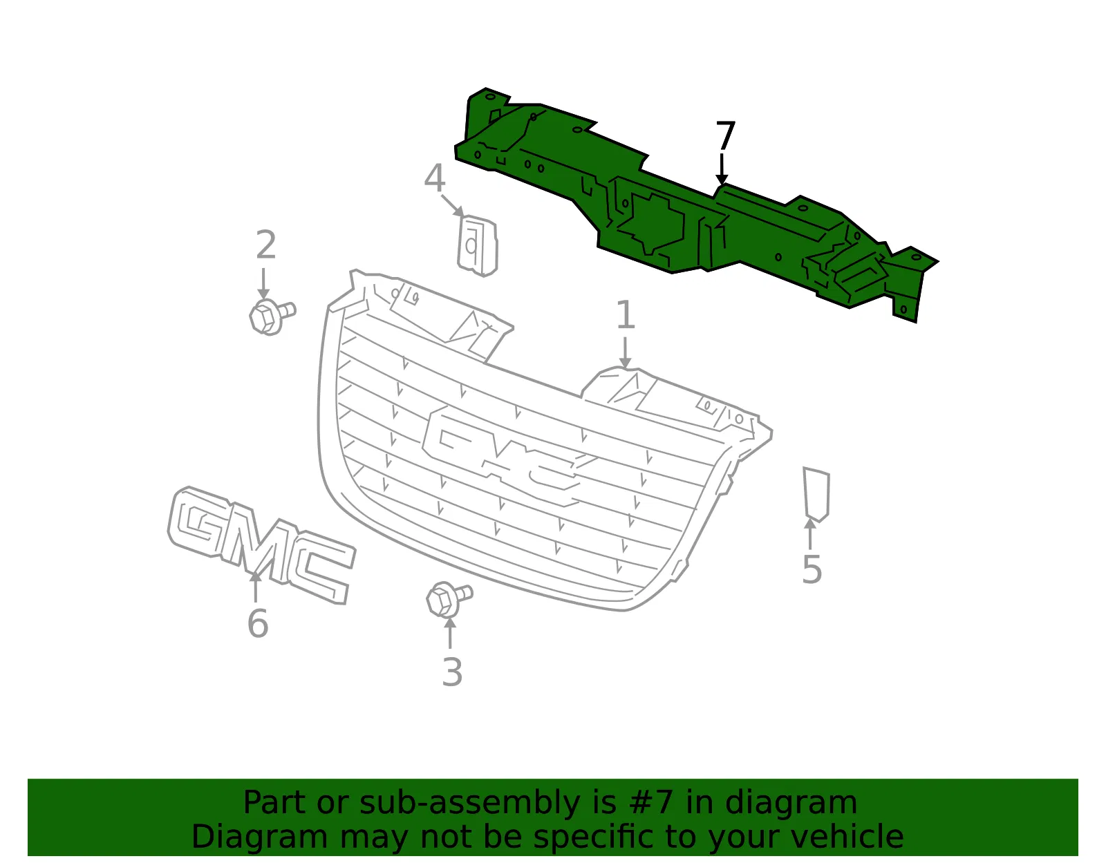 Front Grille Upper Bracket - GM (15865943) - view 4