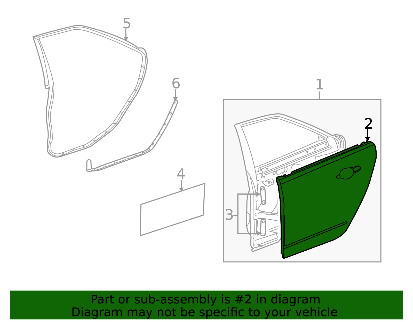 Passenger Side Door Outer Panel - GM (15880696) - view 3