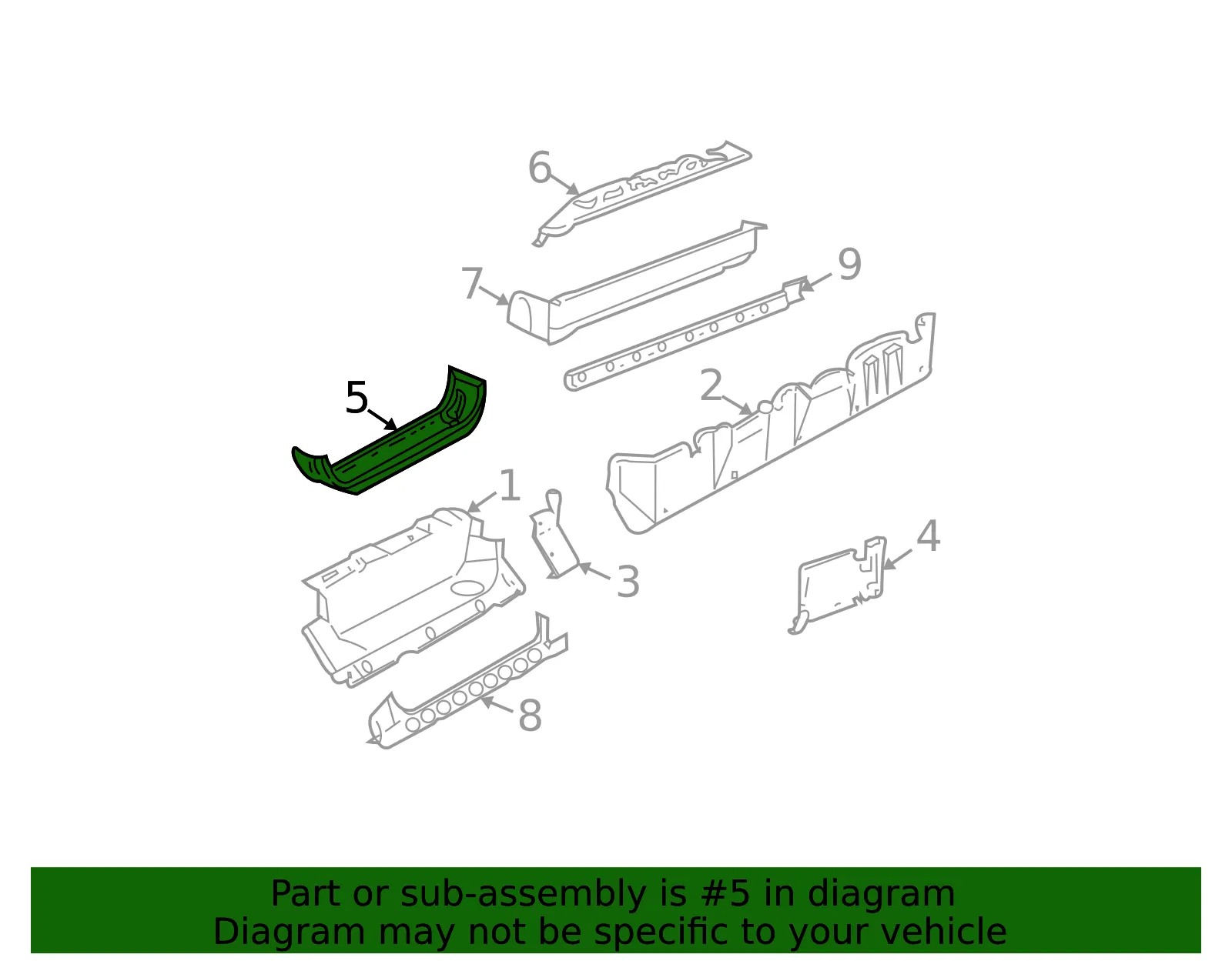 Driver Side Door Step Panel - GM (15888313) - view 3
