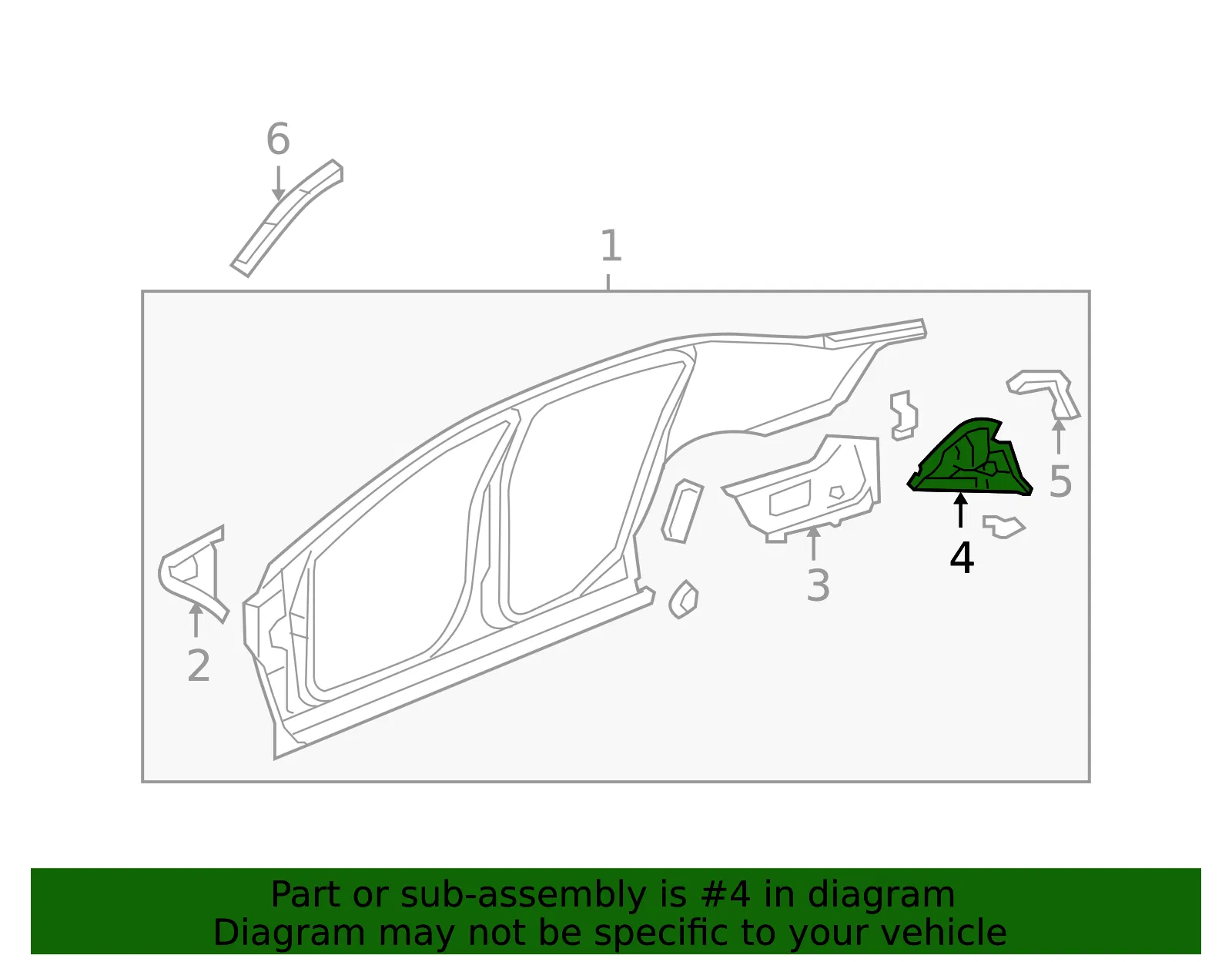Driver Side Quarter Outer Panel Extension - GM (15896193) - view 3